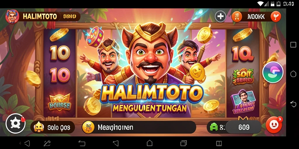 Screenshot gameplay HALIMTOTO menampilkan suasana permainan slot yang menarik.