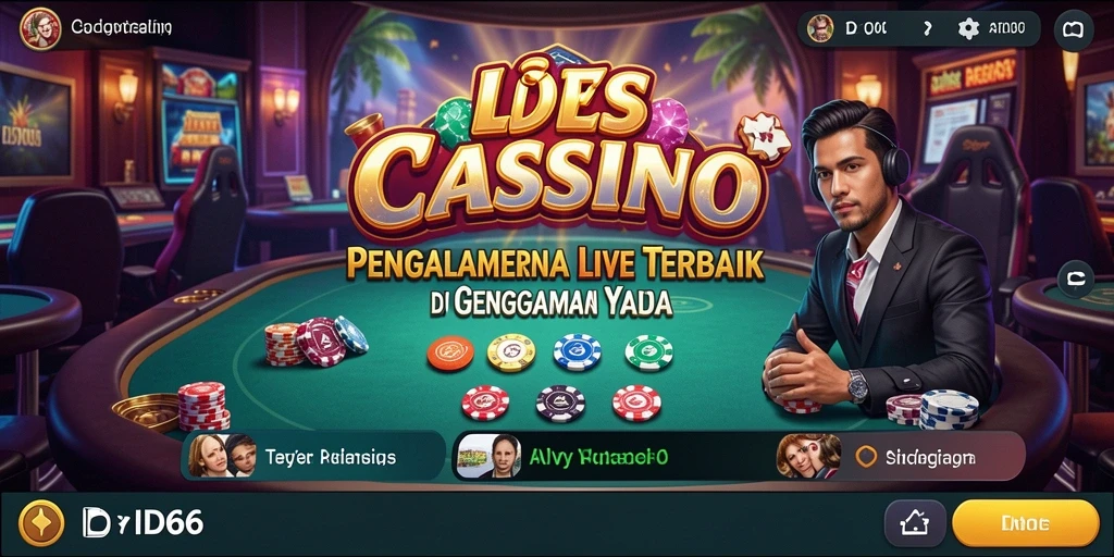 Tampilan gameplay Live Casino yang menegangkan dan interaktif di ID66.