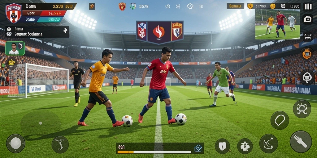 Tampilan gameplay seru dalam permainan sepak bola ID678.