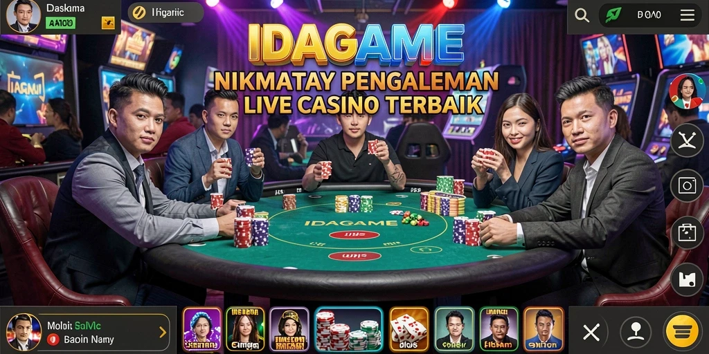 Tampilan menarik dari gameplay Live Casino di IDAGAME yang mengasyikkan.