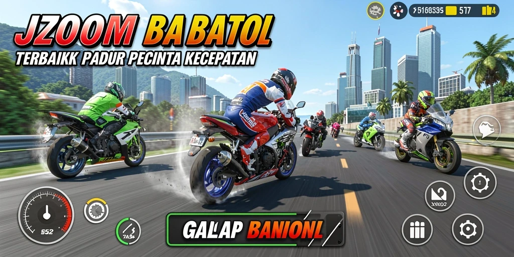 Gameplay seru balap motor J200M dengan trek menantang.