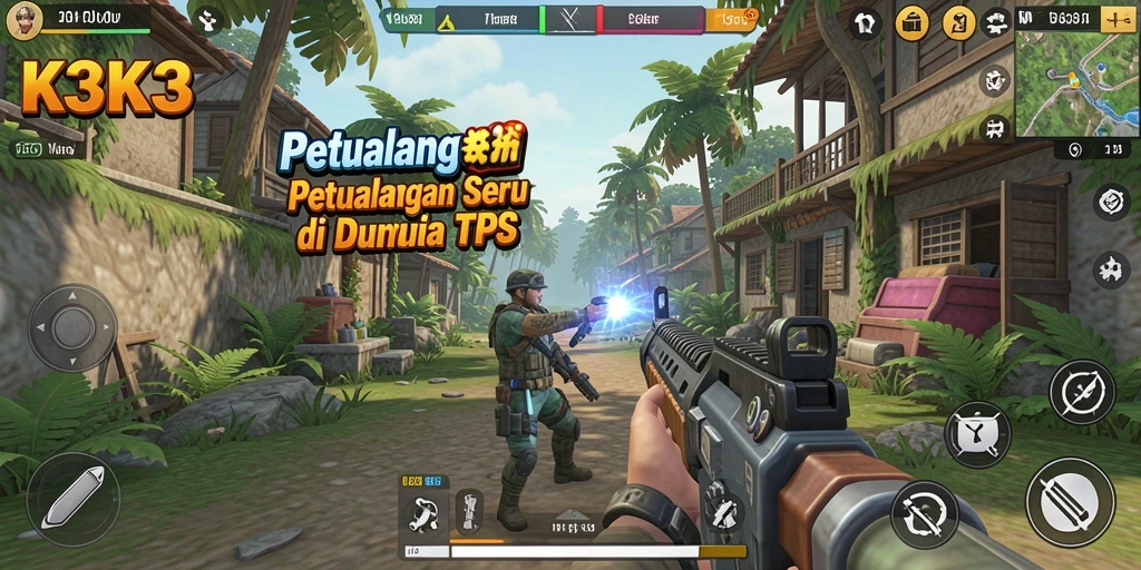 Tampilan menegangkan dari aksi gameplay TPS K3K3.