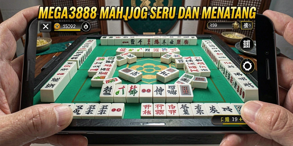 Tampilan gameplay MEGA388 dengan papan Mahjong yang berwarna-warni.