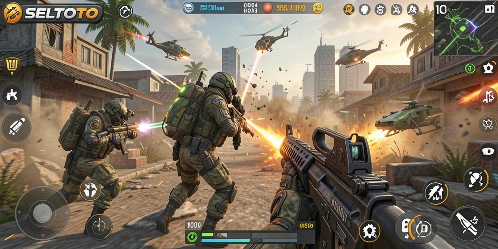 Gameplay seru dalam SELTOTO dengan aksi tembak-menembak menegangkan.