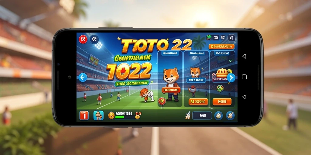Tampilan utama aplikasi TOTO22 menunjukkan antarmuka yang sederhana dan intuitif.