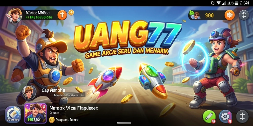 Screenshot menampilkan momen seru gameplay UANG77 di level menantang.