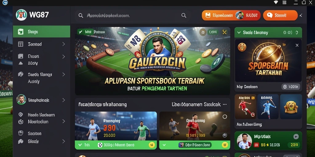 Screenshot gameplay WG87 dengan berbagai opsi taruhan olahraga.